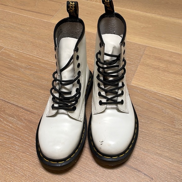 Dr. Martens Shoes - COPY - White Doc Martens lace up boots